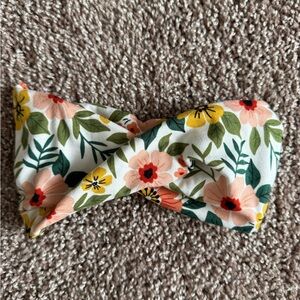 Floral Twist Headband with Pink and Yellow Accents